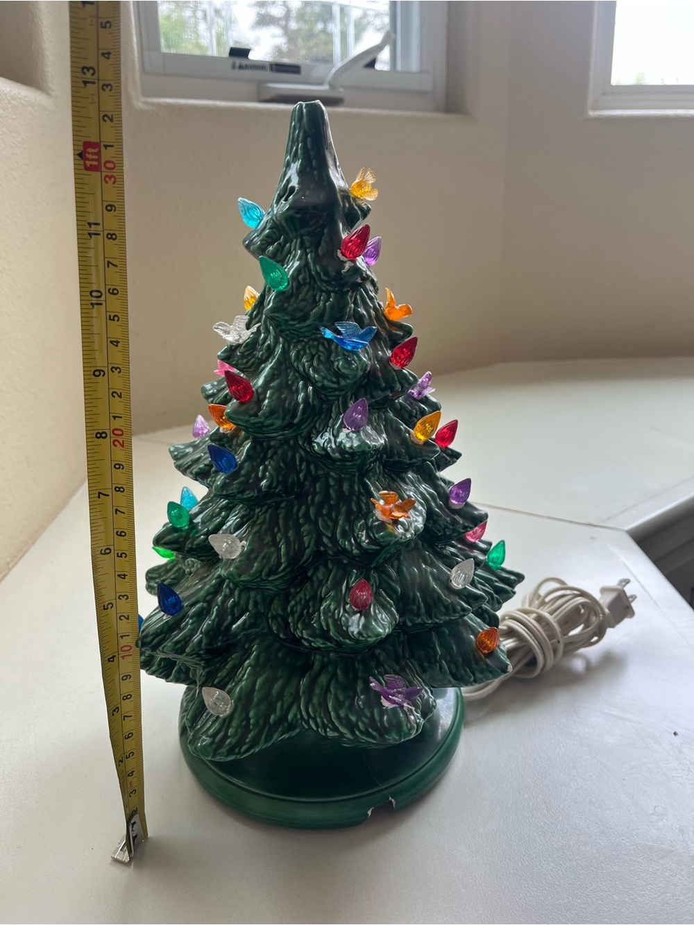 Christmas Green Lighted Ceramic Christmas Tree with Lights